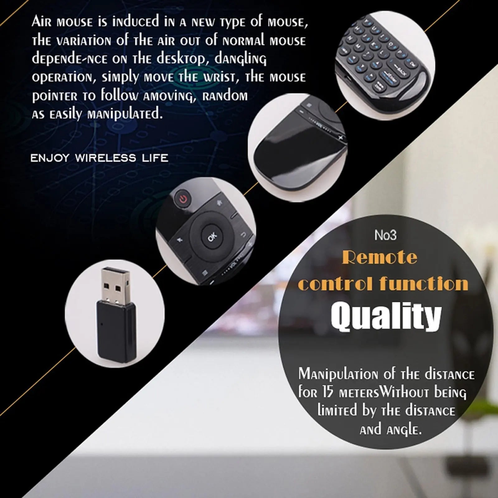 Wireless Keyboard Remote Control 2.4G IR Remote Control Motion for Smart TV Android TV box PC Wireless Keyboard Remote Control 2.4G IR Remote Control Motion for Smart TV Android TV box PC